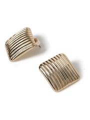 Aela Gold Tone Ridge Square Stud Earrings - Bild 3 von 3