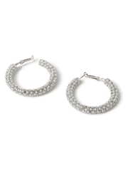 Aela Cream Pearl Hoop Earrings - Image 3 of 3