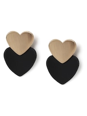 Aela Matte Heart Drop Black Earrings - Image 1 of 2