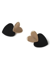 Aela Matte Heart Drop Black Earrings - Image 2 of 2