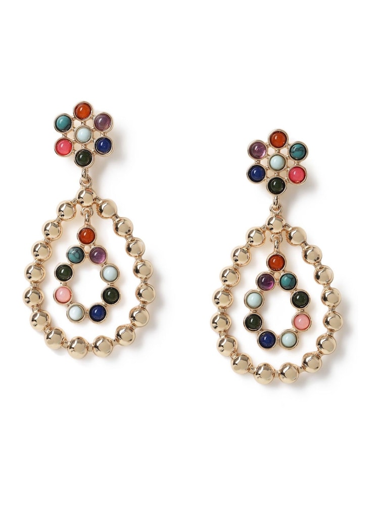 Aela Red Bead Statement Drop Earrings - Image 1 of 3
