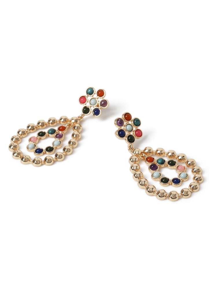 Aela Red Bead Statement Drop Earrings - Image 2 of 3