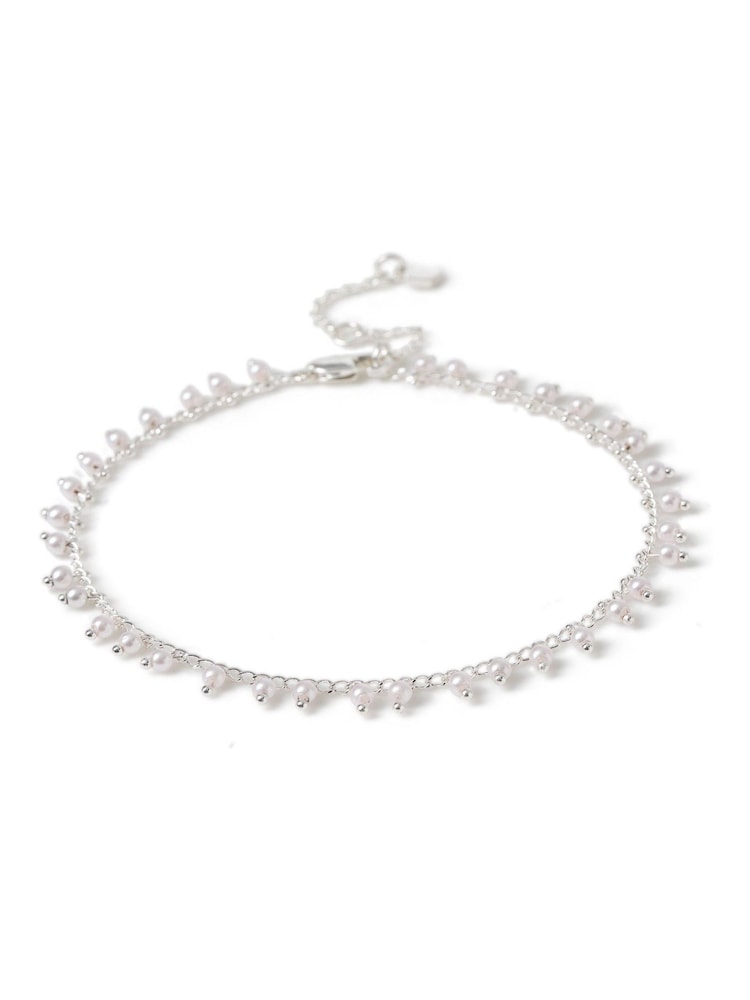 Aela Pearl Silver Tone Anklet - Image 1 of 2