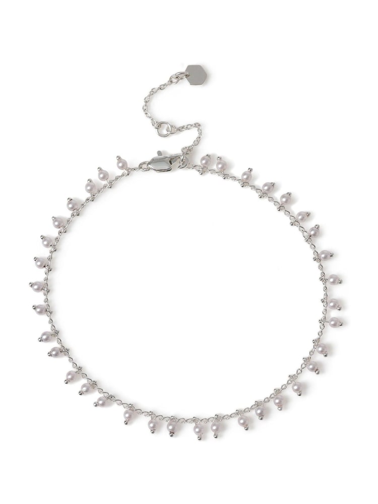 Aela Pearl Silver Tone Anklet - Image 2 of 2