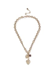 Aela Gold Tone Heart Charm Chain Necklace - Image 2 of 3