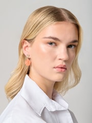 Aela Matte Texture Drop Orange Earrings - Image 1 of 3