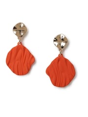 Aela Matte Texture Drop Orange Earrings - Image 2 of 3