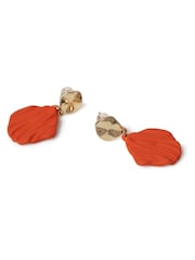 Aela Matte Texture Drop Orange Earrings - Image 3 of 3