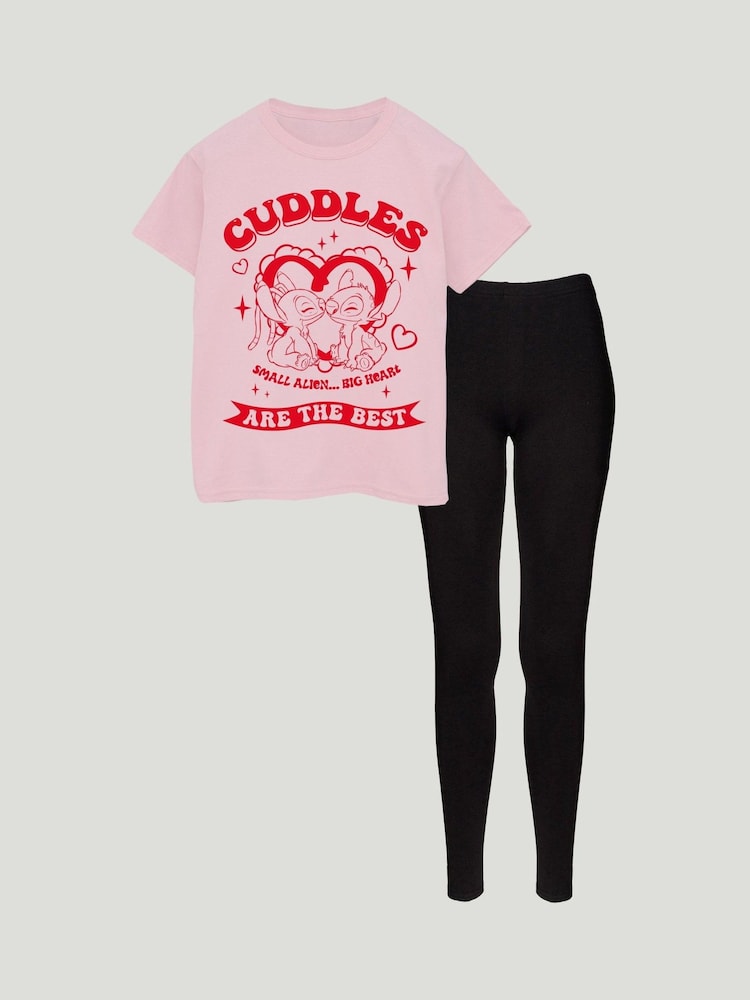Brands In Pink Stitch & Angel Cuddles Top & Leggings Set - Image 1 of 3