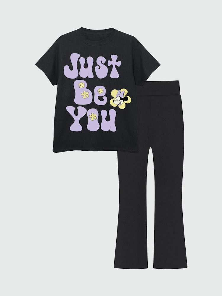 Brands In Black Minnie Mouse Just Be You Top & Leggings Set - Image 1 of 3 Brands In Black Minnie Mouse Just Be You Top & Leggings Set - Image 1 of 3