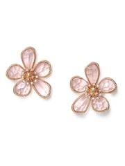 Aela Statement Facet Flower Pink Earrings - Image 1 of 3
