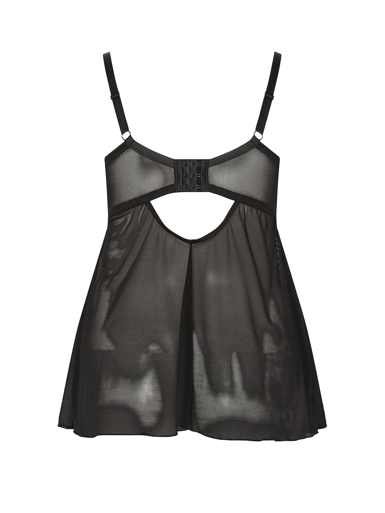 Yours Curve Black 2 Tone Babydoll - Image 3 of 3 Yours Curve Black 2 Tone Babydoll - Image 3 of 3