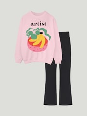 Brands In Pink Banana Artist Sweatshirt and Leggings Set - Image 1 of 3