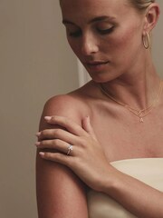The Diamond Store White Toi et Moi 1.00ct Emerald and Pear Cut Lab Diamond Two Stones Ring in 9K White Gold - Image 5 of 6