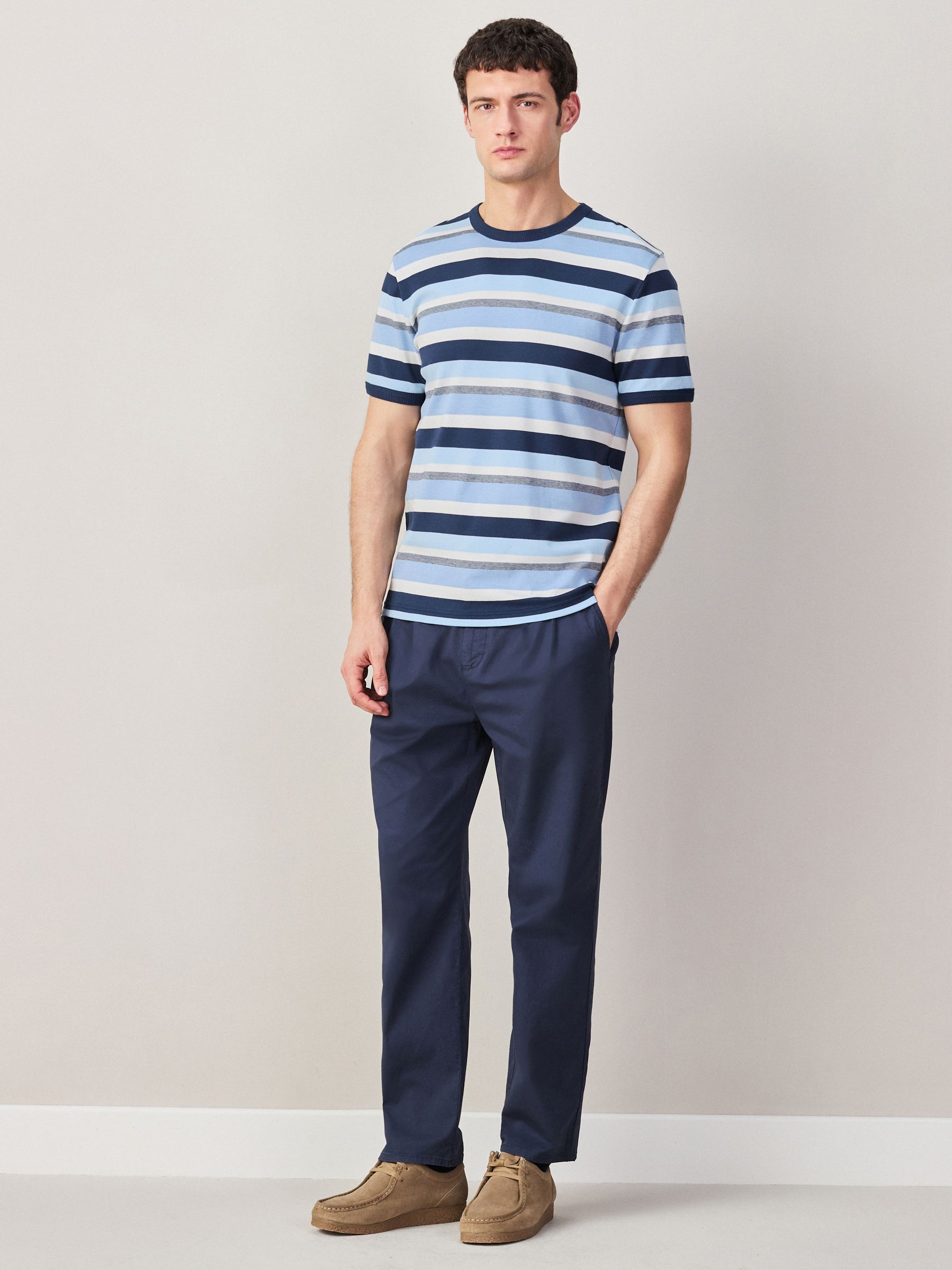 Buy Blues Horizontal Stripe Ringer T-Shirt from the Next UK online shop