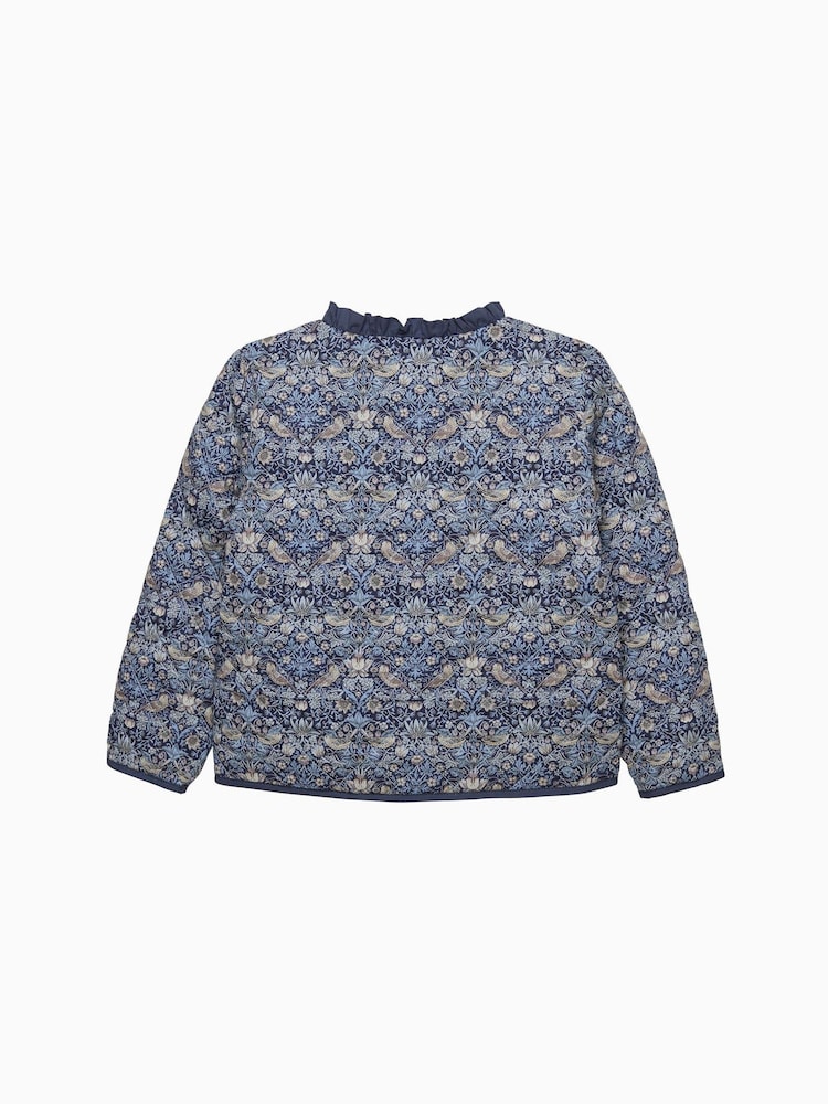 Trotters London Blue Strawberry Thief Quilted Jacket - Image 2 of 2 Trotters London Blue Strawberry Thief Quilted Jacket - Image 2 of 2
