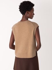 Whistles Brown Cashmere V-Neck Tank - Image 2 of 5