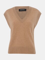 Whistles Brown Cashmere V-Neck Tank - Image 5 of 5