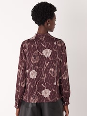Whistles Red Floral Dobby Blouse - Image 2 of 6
