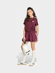 adidas Originals Burg/White Firebird Balloon Shorts - Image 3 of 6