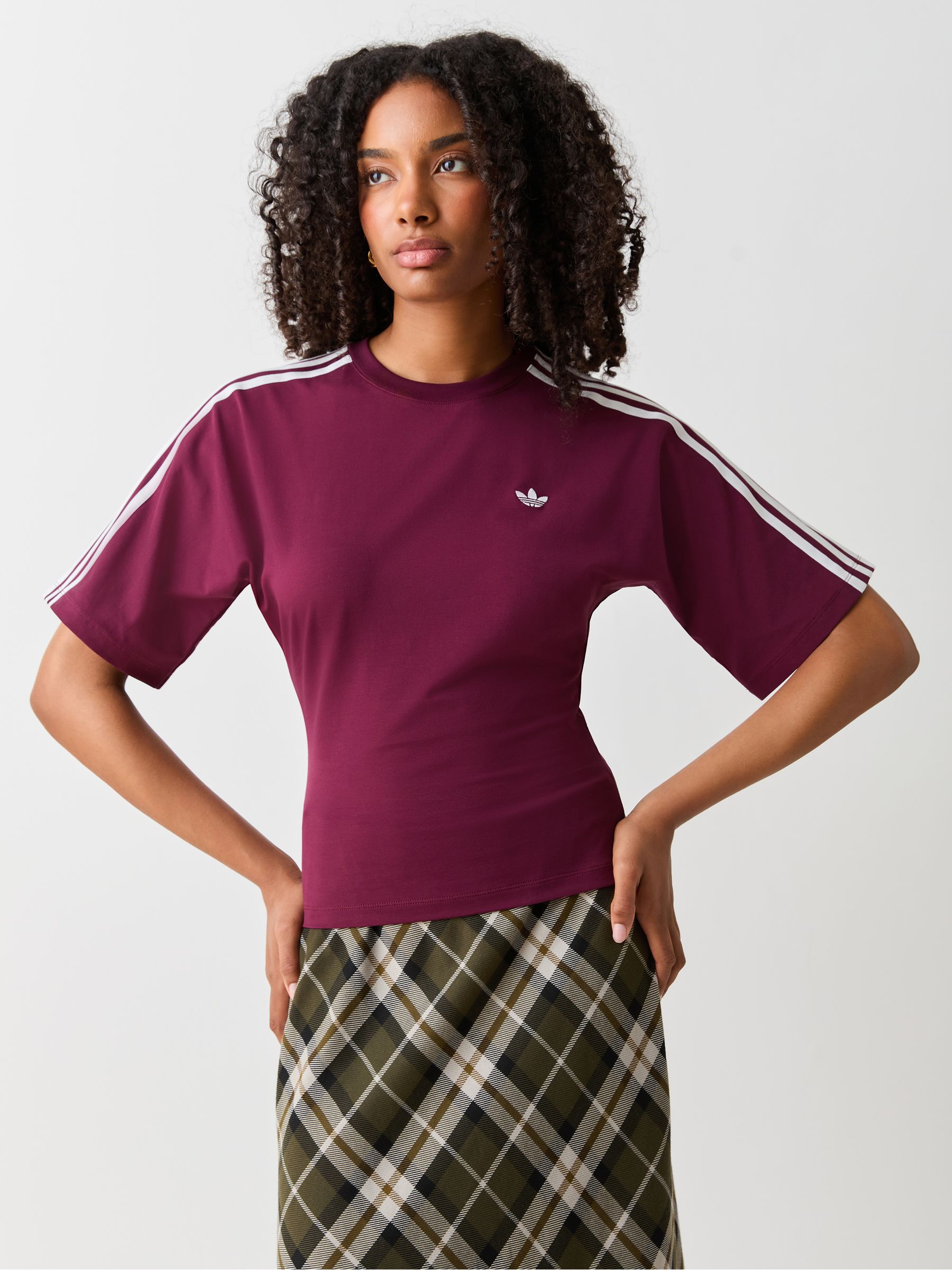 Buy adidas Originals Burgundy Red/White Slim T-Shirt from Next USA