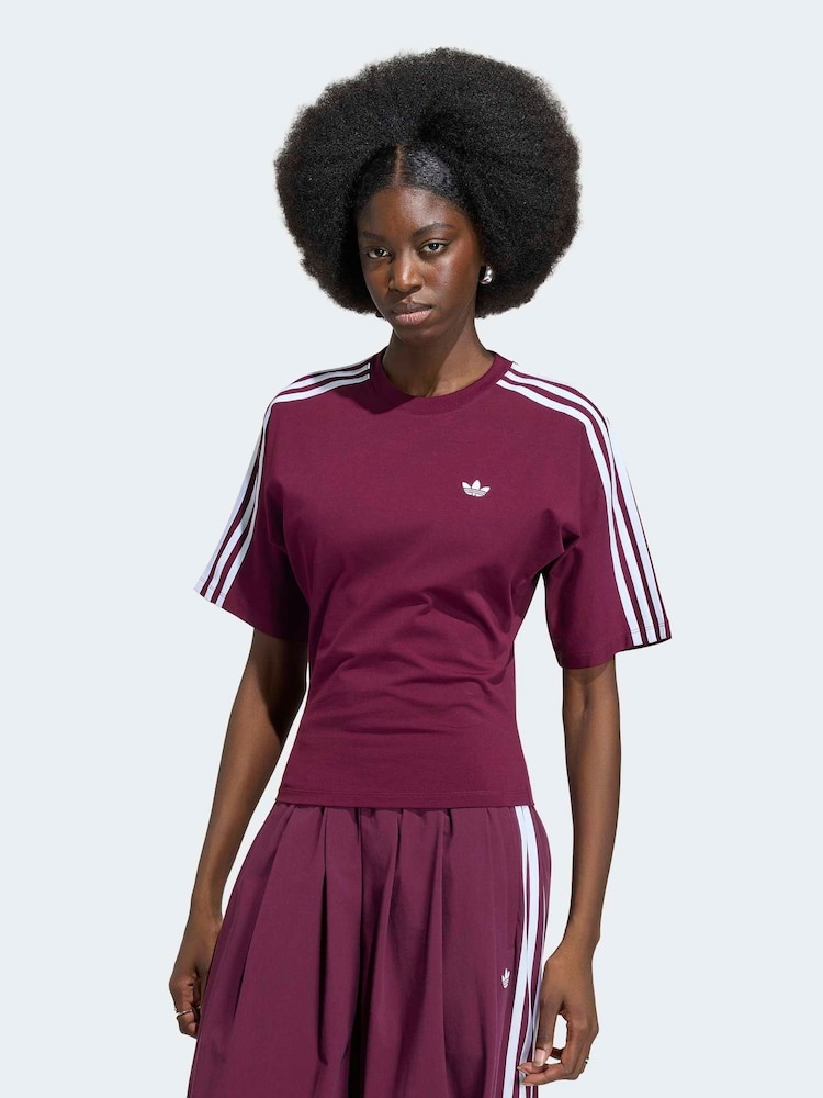 adidas Originals Burg/White Slim T-Shirt - Image 1 of 5 adidas Originals Burg/White Slim T-Shirt - Image 1 of 5