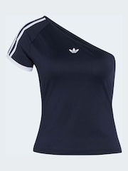 adidas Originals Black One Shoulder T-Shirt - Image 4 of 4