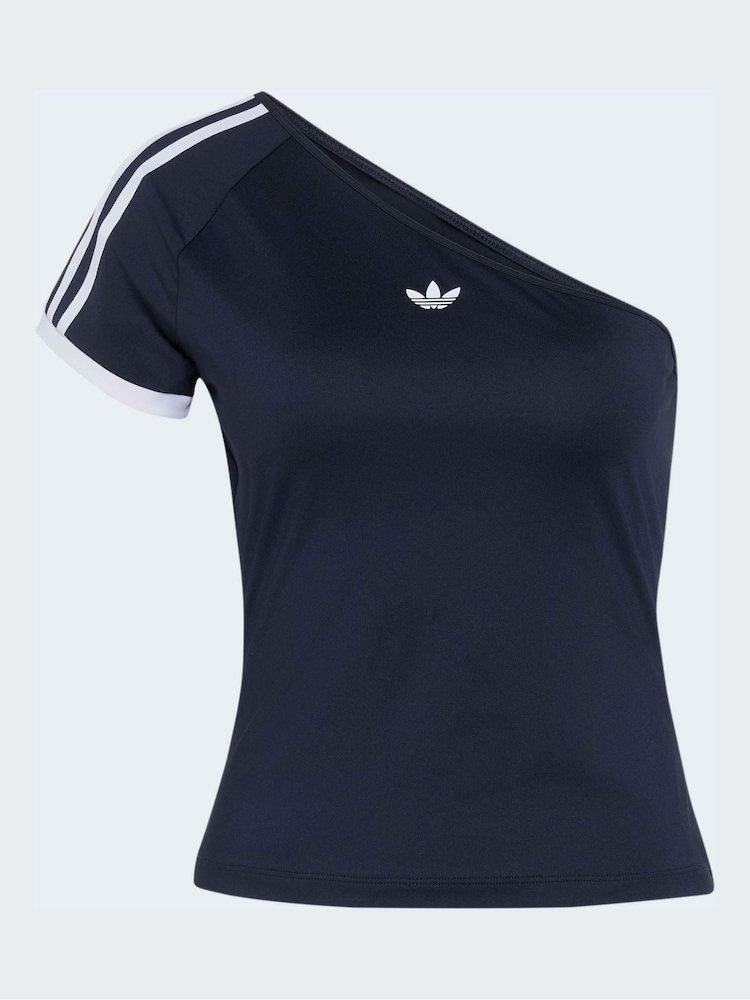 adidas Originals Black One Shoulder T-Shirt - Image 4 of 4