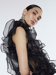 River Island Black Sleeveless Ruffle Blouse - Image 3 of 4
