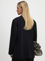 River Island Petite Crepe Ruched Sleeve Blazer - Imaginea 3 din 3