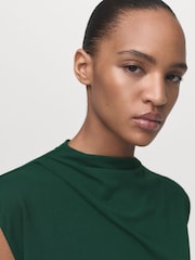 Mango Green Straight-Fit Jumpsuit With Draped Neckline - Image 5 of 7