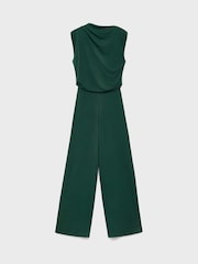 Mango Green Straight-Fit Jumpsuit With Draped Neckline - Image 6 of 7