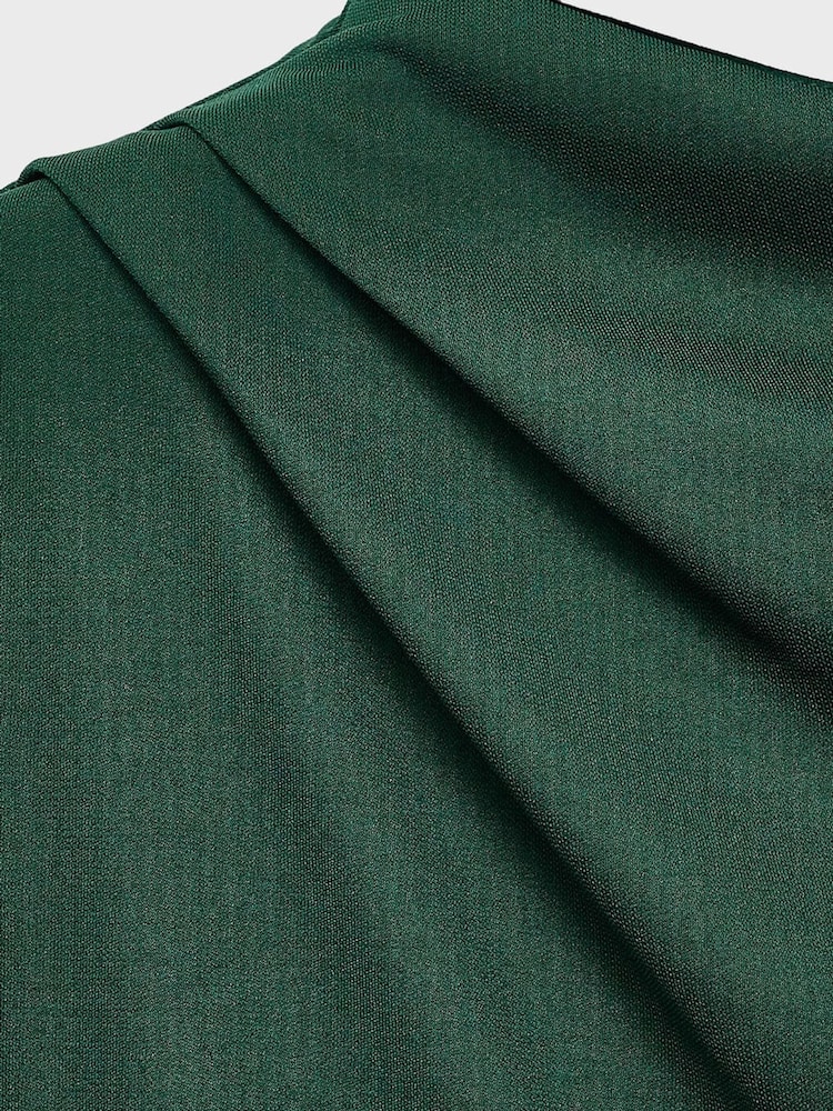 Mango Green Straight-Fit Jumpsuit With Draped Neckline - Image 7 of 7