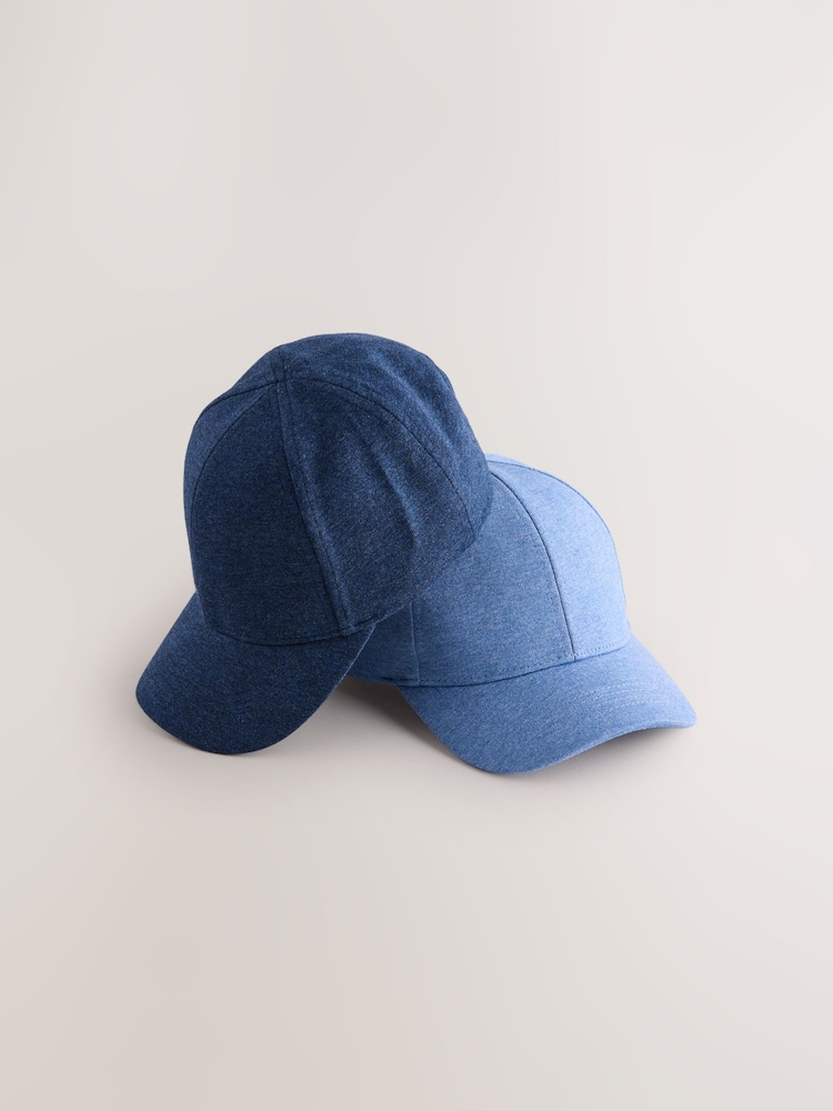 Blue/Navy Jersey Marl Caps 2 Pack (3mths-13yrs) - Image 1 of 3