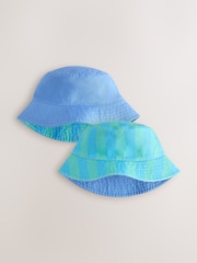 Blue/Green Reversible Bucket Hat (3mths-16yrs) - Image 1 of 5