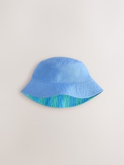Blue/Green Reversible Bucket Hat (3mths-16yrs) - Image 2 of 5
