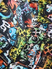 Black Graffiti Gamer Reversible Bucket Hat (1-16yrs) - Image 3 of 3