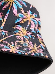 Black Multi Palm Trees Reversible Bucket Hat (1-16yrs) - Image 2 of 3