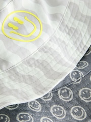 Grey Face/Wavey Stripe Bucket Hats 2 Pack (3mths-13yrs) - Image 4 of 5