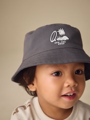 Black/Tan Palm Tree Bucket Hats 2 Pack (3mths-13yrs) - Image 3 of 8
