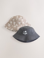 Black/Tan Palm Tree Bucket Hats 2 Pack (3mths-13yrs) - Image 4 of 8