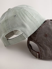 Stone Grey/Rust Brown Motorsports Washed Caps 2 Pack (3mths-10yrs) - Image 3 of 3