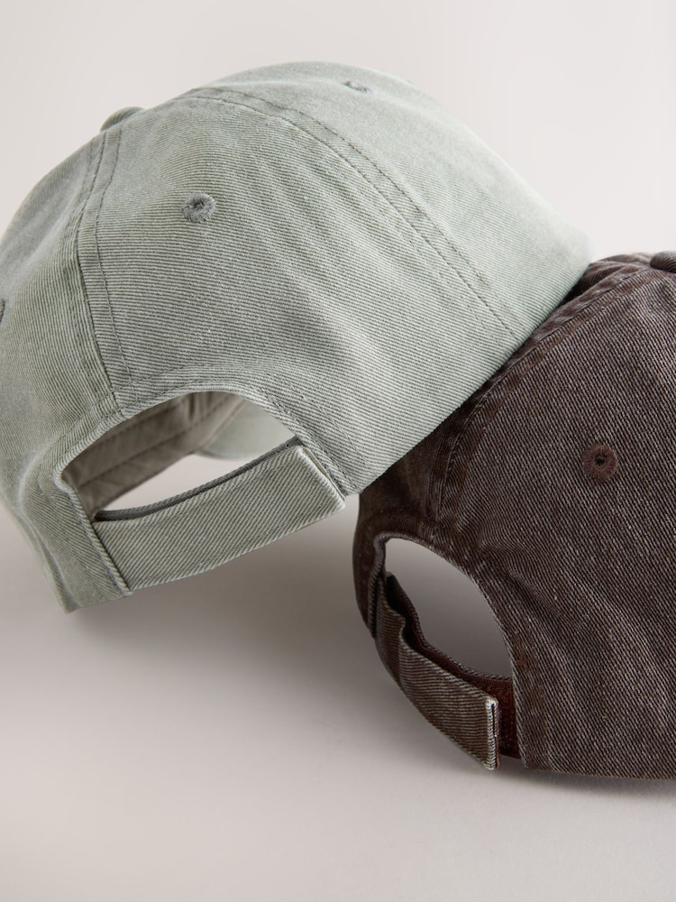 Stone Grey/Rust Brown Motorsports Washed Caps 2 Pack (3mths-10yrs) - Image 3 of 3