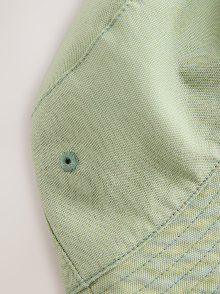 Sage Green Cotton Canvas Bucket Hat (3mths-16yrs) - Image 2 of 3