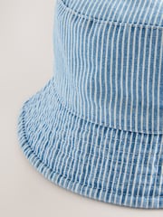 Blue/White Railway Stripe Bucket Hat (3mths-13yrs) - Image 2 of 3