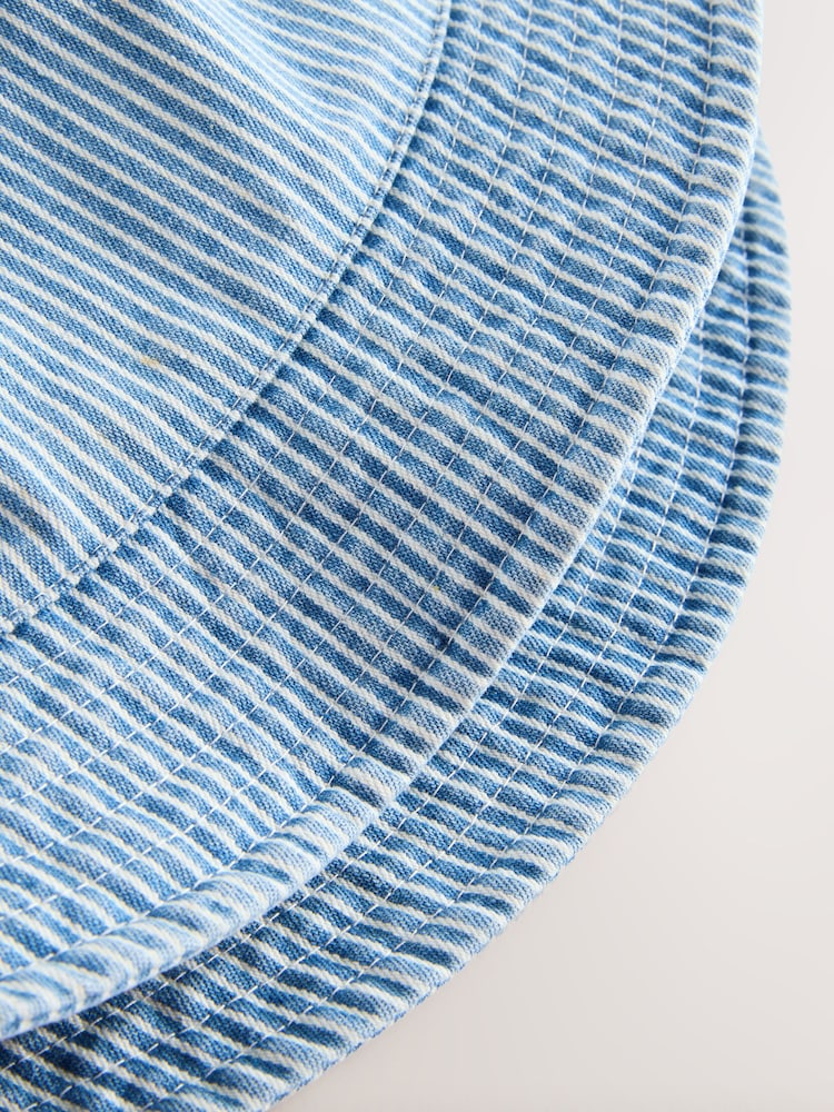 Blue/White Railway Stripe Bucket Hat (3mths-13yrs) - Image 3 of 3 Blue/White Railway Stripe Bucket Hat (3mths-13yrs) - Image 3 of 3