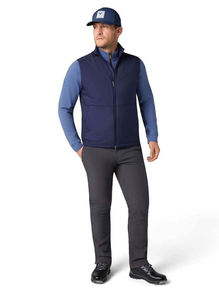 Callaway Apparel Blue Emea Mixed Media Vest - Image 1 of 4 Callaway Apparel Blue Emea Mixed Media Vest - Image 1 of 4