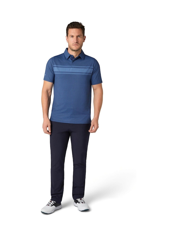 Callaway Apparel Blue Emea Short Sleeve Eng Triple Track Geo Polo Shirt - Image 1 of 4 Callaway Apparel Blue Emea Short Sleeve Eng Triple Track Geo Polo Shirt - Image 1 of 4
