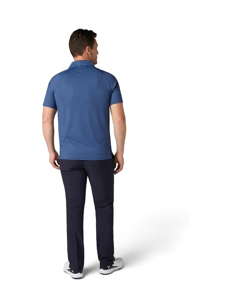 Callaway Apparel Blue Emea Short Sleeve Eng Triple Track Geo Polo Shirt - Image 2 of 4 Callaway Apparel Blue Emea Short Sleeve Eng Triple Track Geo Polo Shirt - Image 2 of 4