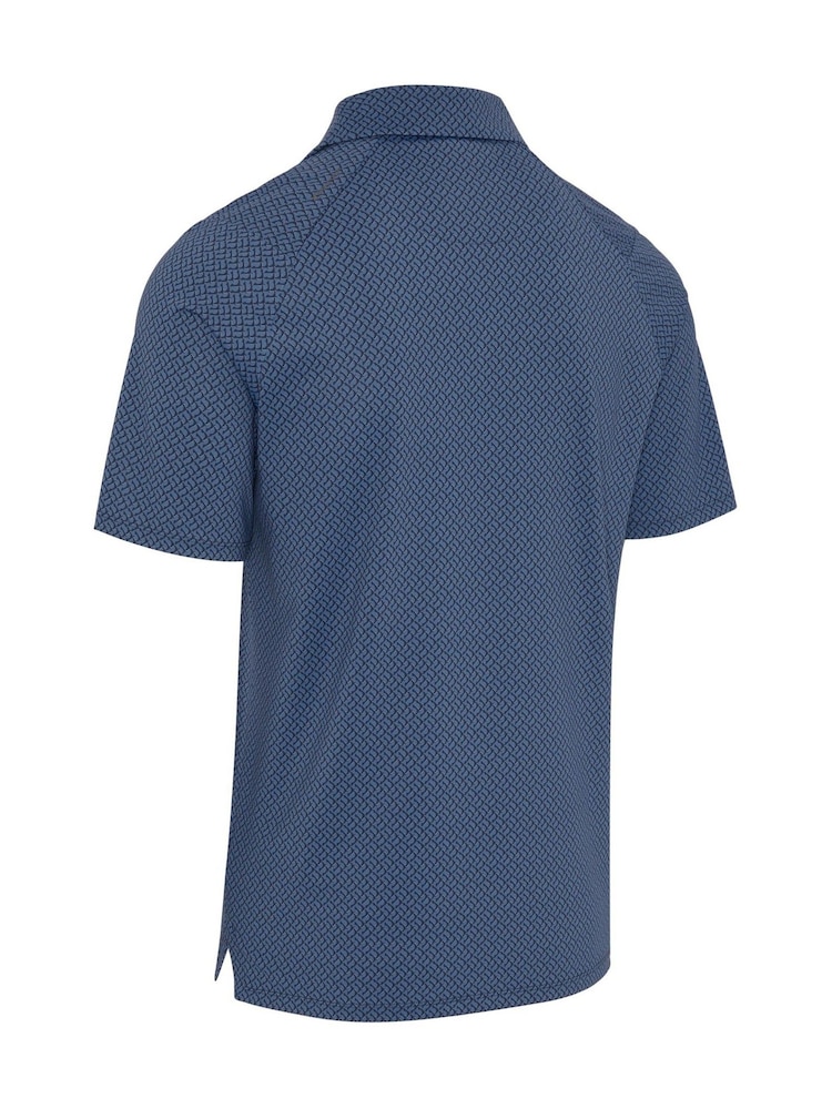 Callaway Apparel Blue Emea Short Sleeve Eng Triple Track Geo Polo Shirt - Image 4 of 4 Callaway Apparel Blue Emea Short Sleeve Eng Triple Track Geo Polo Shirt - Image 4 of 4